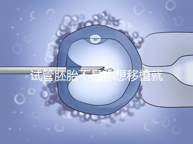 試管胚胎不是你想移植就可以移動的，需要滿足這些條件！